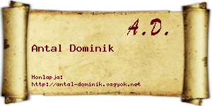 Antal Dominik névjegykártya